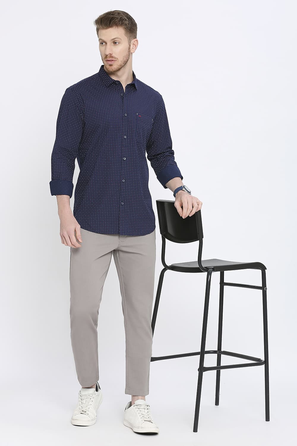 Slim Fit Cotton Poplin Printed Shirt