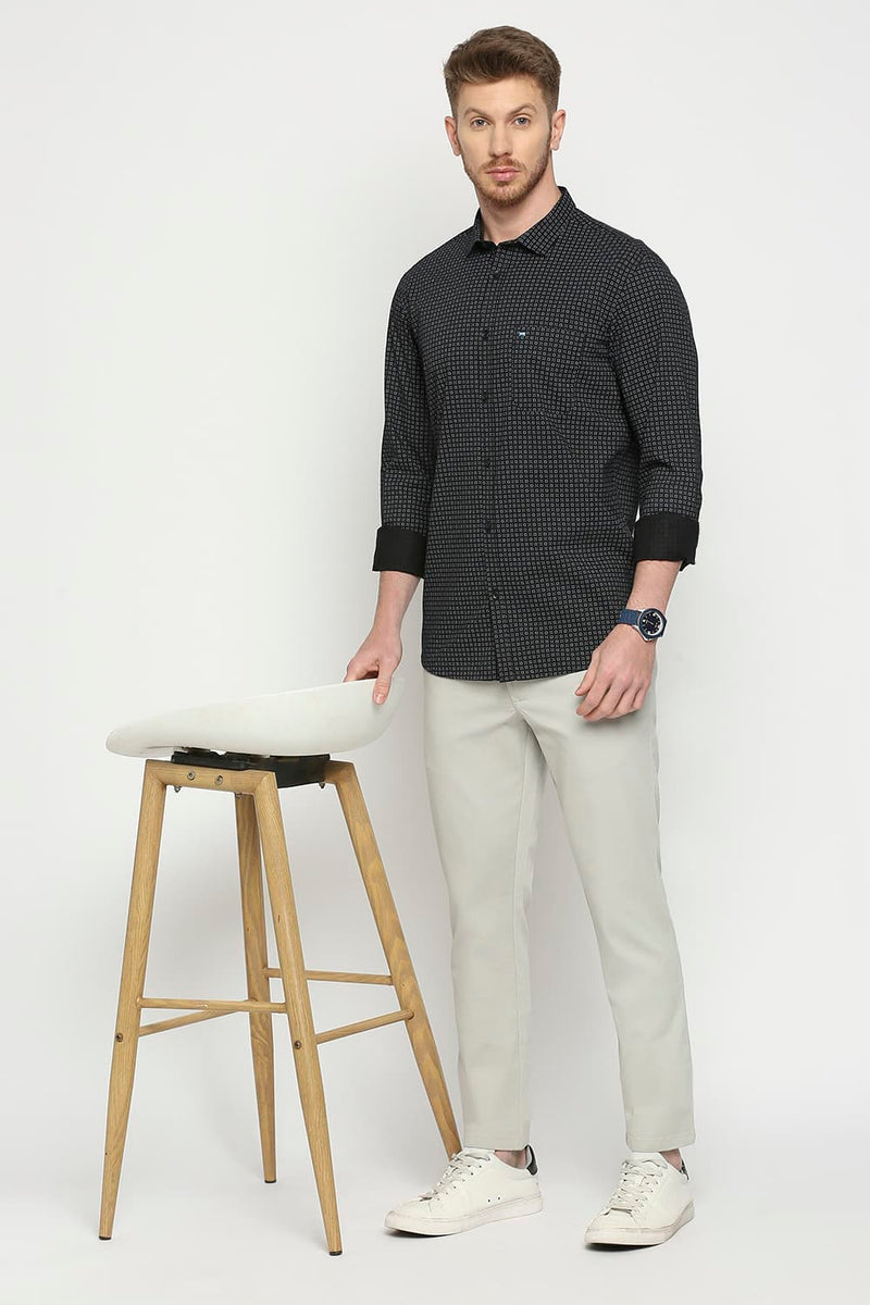 Slim Fit Cotton Twill Printed Shirt