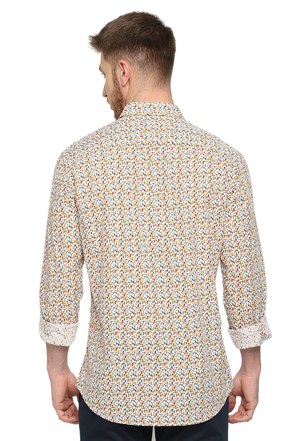 BASICS SLIM FIT COTTON DIGITAL PRINTED SHIRT