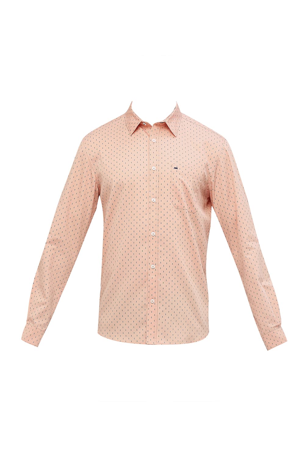 BASICS SLIM FIT COTTON POLYESTER CAVALRY PRINTED SHIRT