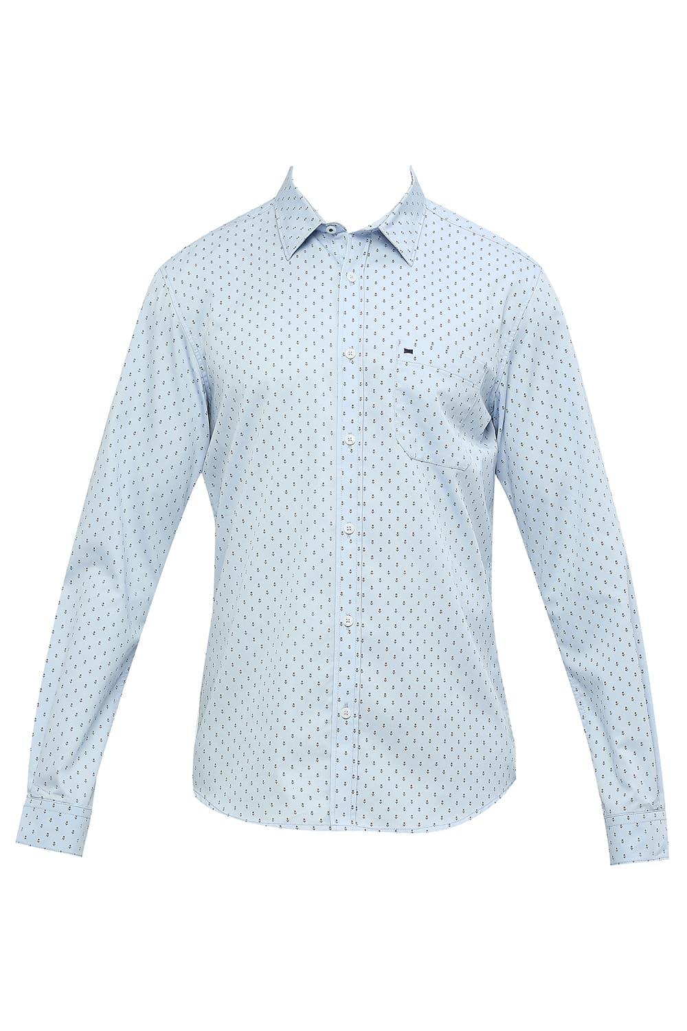 BASICS SLIM FIT COTTON POLYESTER CAVALRY PRINTED SHIRT