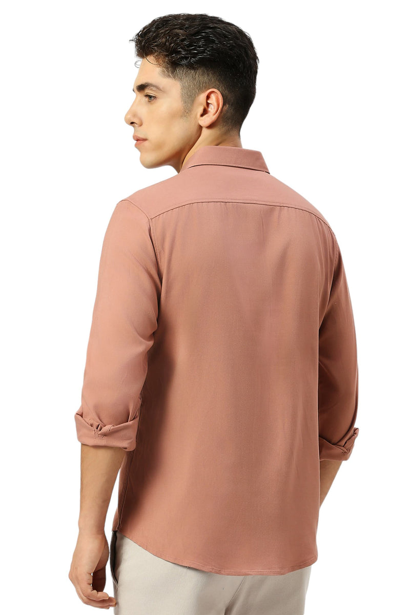 SLIM FIT VISCOSE POLYESTER STRETCH TWILL SHIRT