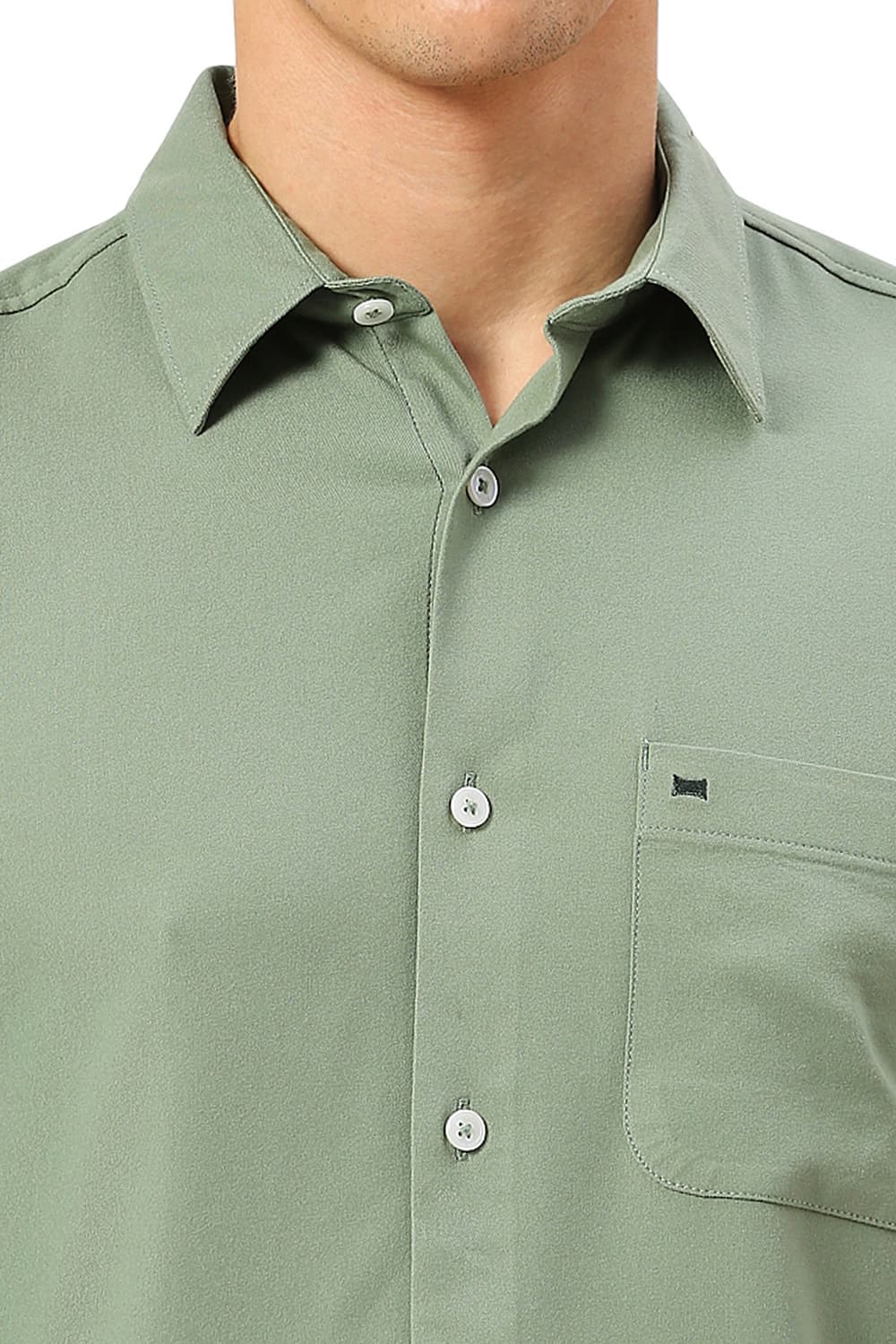 SLIM FIT VISCOSE POLYESTER STRETCH TWILL SHIRT