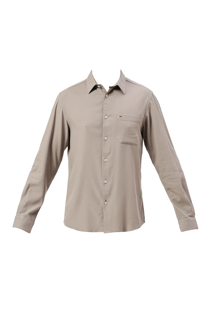 SLIM FIT VISCOSE POLYESTER STRETCH TWILL SHIRT