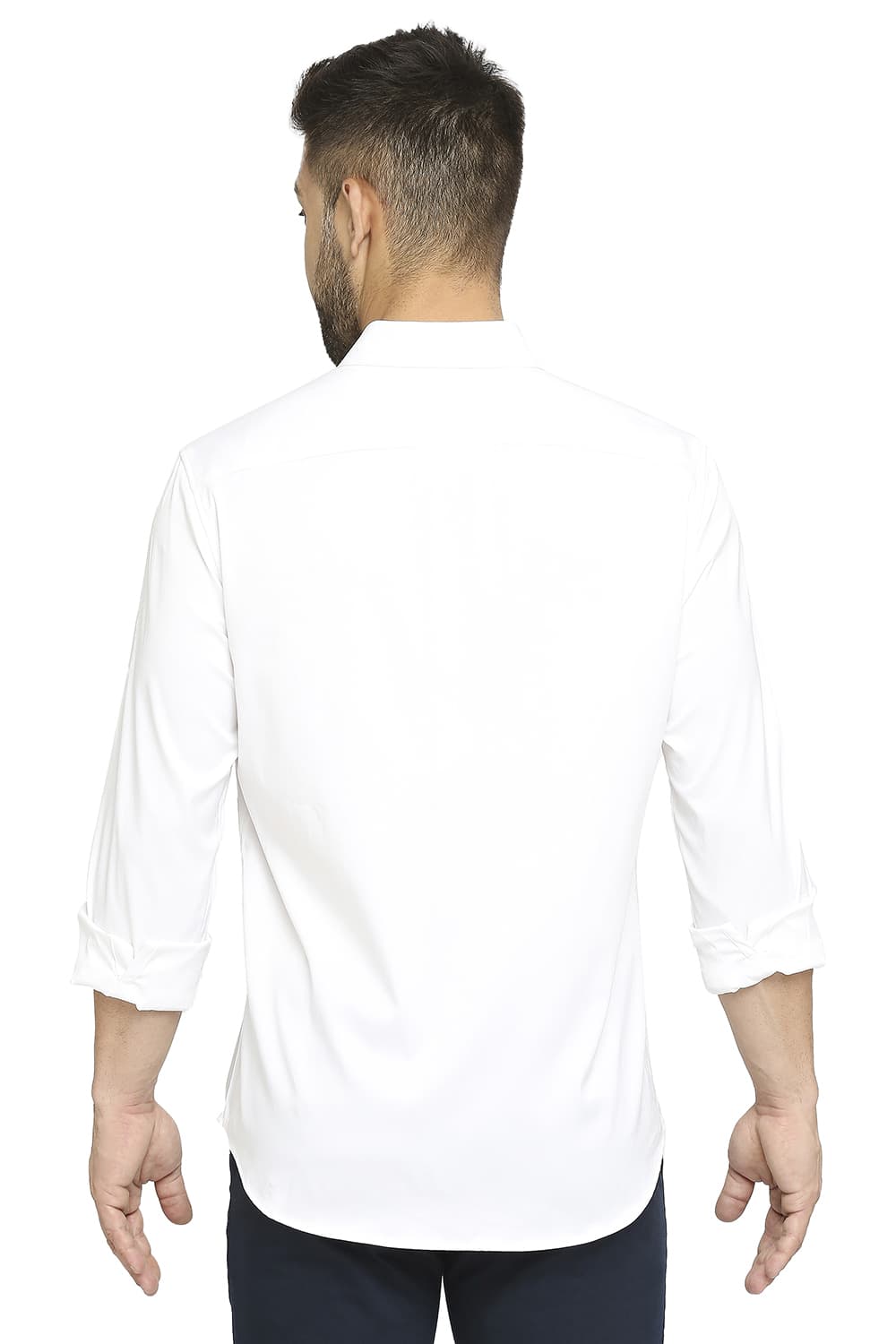 BASICS SLIM FIT POLYESTER STRETCH SHIRT