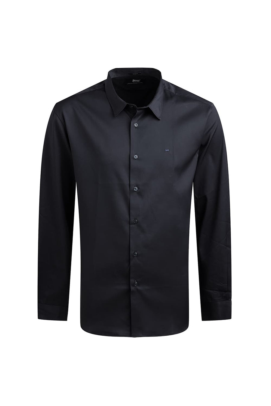 BASICS SLIM FIT NIGHT NAVY POLYESTER STRETCH SHIRT