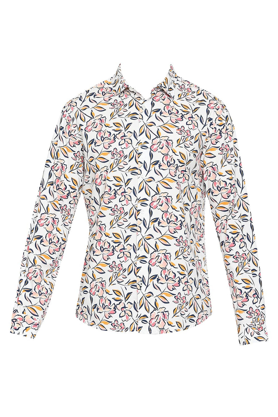 BASICS SLIM FIT CARMINE PINK COTTON VISCOSE PRINTED SHIRT