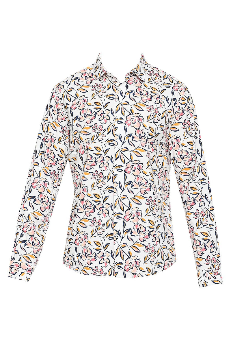 BASICS SLIM FIT COTTON VISCOSE PRINTED SHIRT