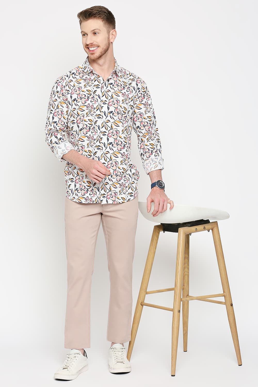 Slim Fit Cotton Viscose Printed Shirt