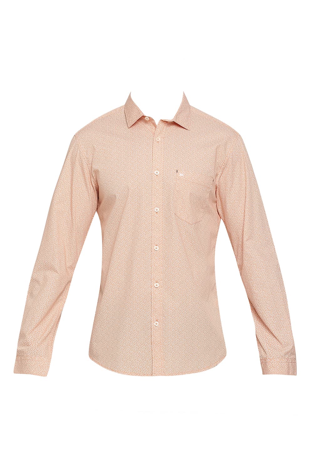 BASICS SLIM FIT COTTON POPLIN PRINTED SHIRT