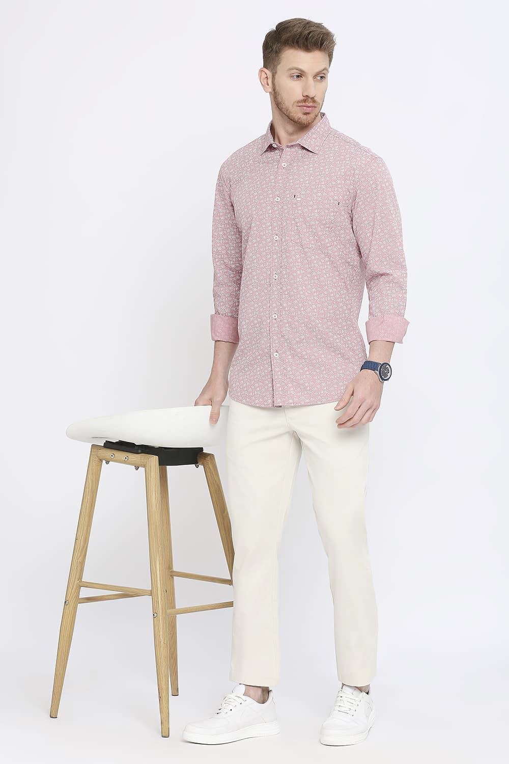 Slim Fit Cotton Poplin Printed Shirt