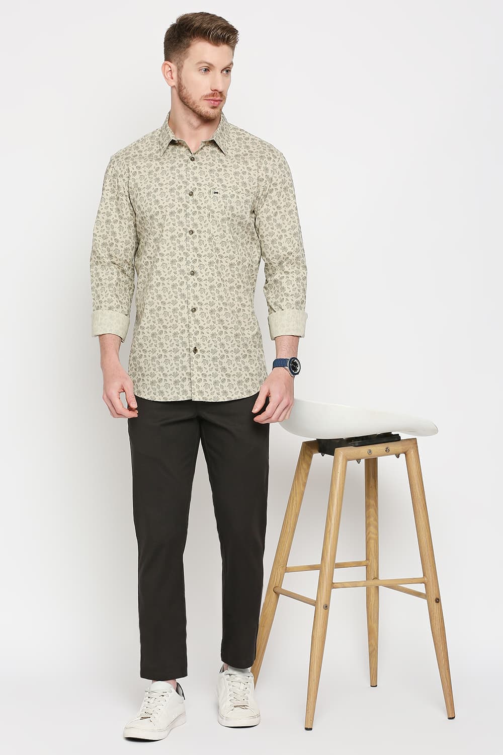 Slim Fit Cotton Poplin Printed Shirt