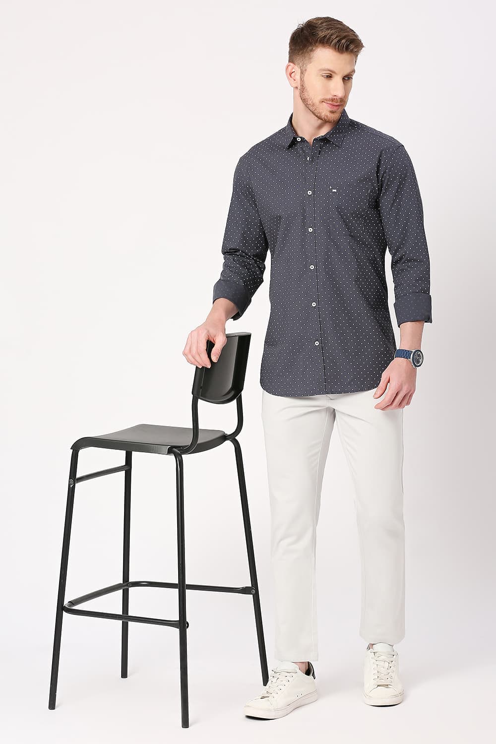 Slim Fit Cotton Poplin Printed Shirt