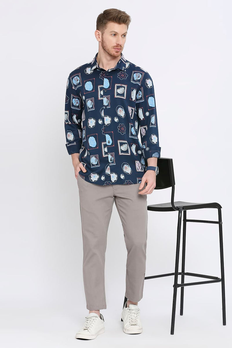 Slim Fit Tencel Printed Shirt