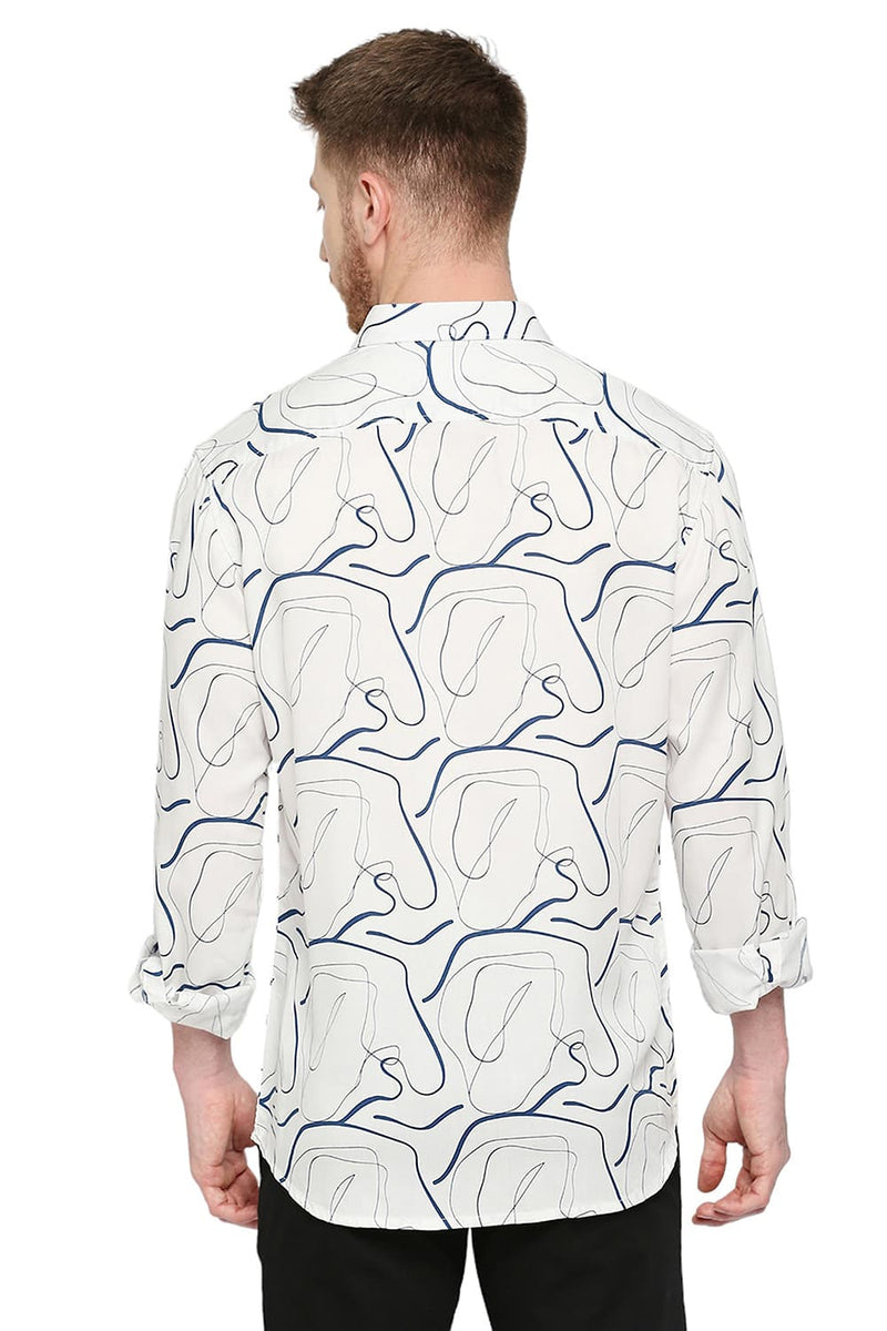 BASICS SLIM FIT TENCEL PRINTED SHIRT