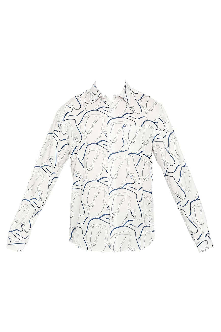 BASICS SLIM FIT SUMMER SAND ECRU TENCEL PRINTED SHIRT