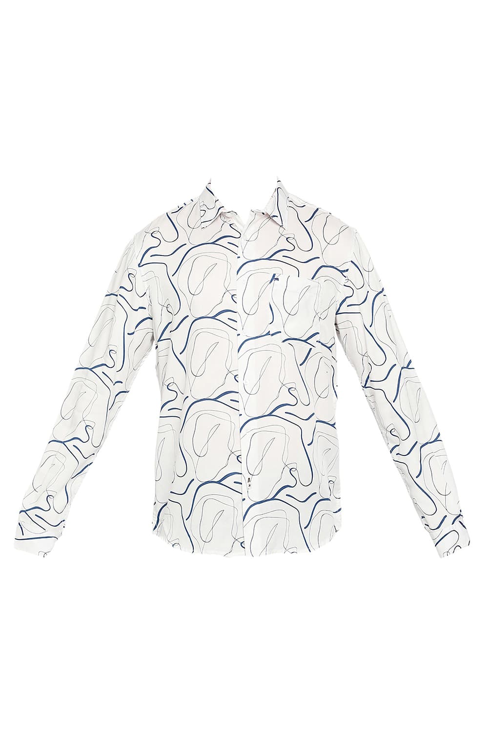 BASICS SLIM FIT TENCEL PRINTED SHIRT