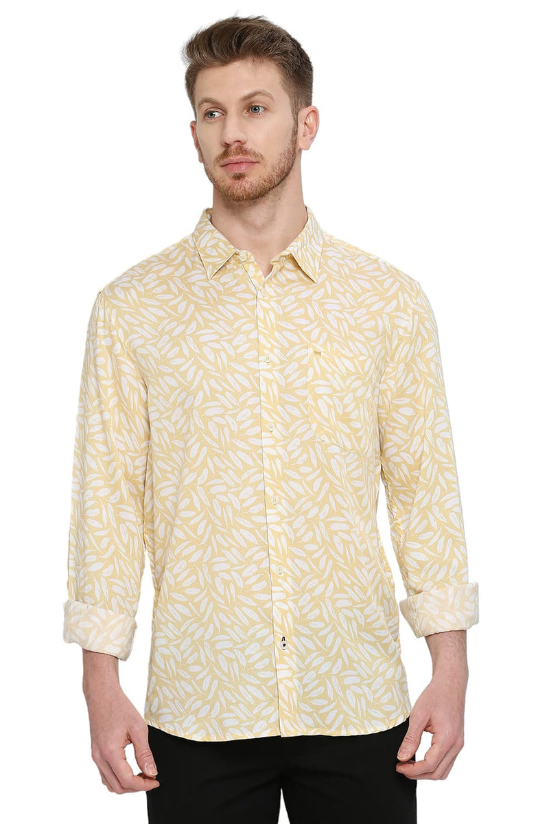 BASICS SLIM FIT TENCEL PRINTED SHIRT