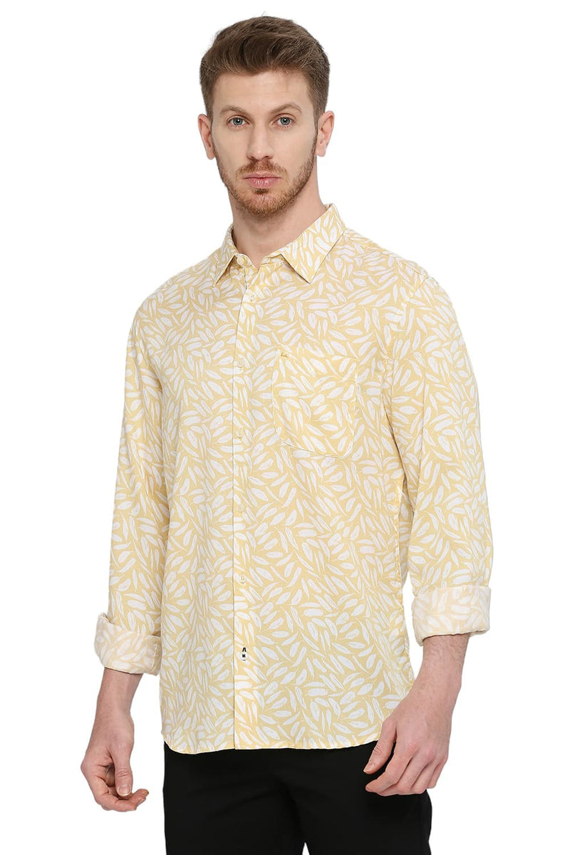 BASICS SLIM FIT TENCEL PRINTED SHIRT