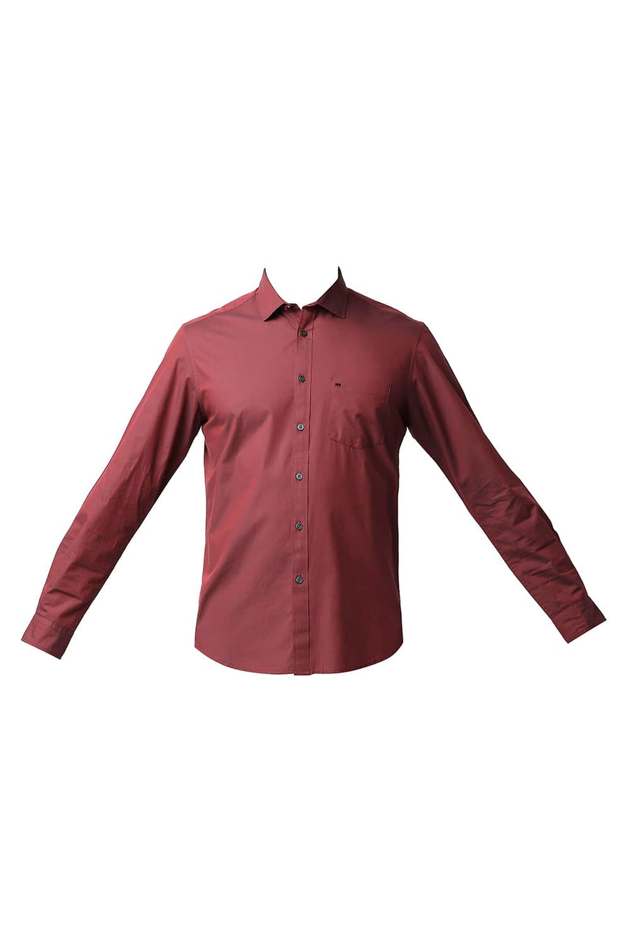 BASICS SLIM FIT URBAN RED COTTON TWO TONE CHAMBRAY SHIRT