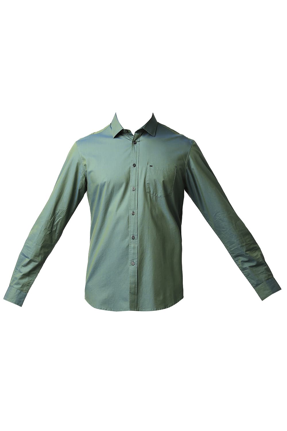 SLIM FIT COTTON CHAMBRAY SHIRT