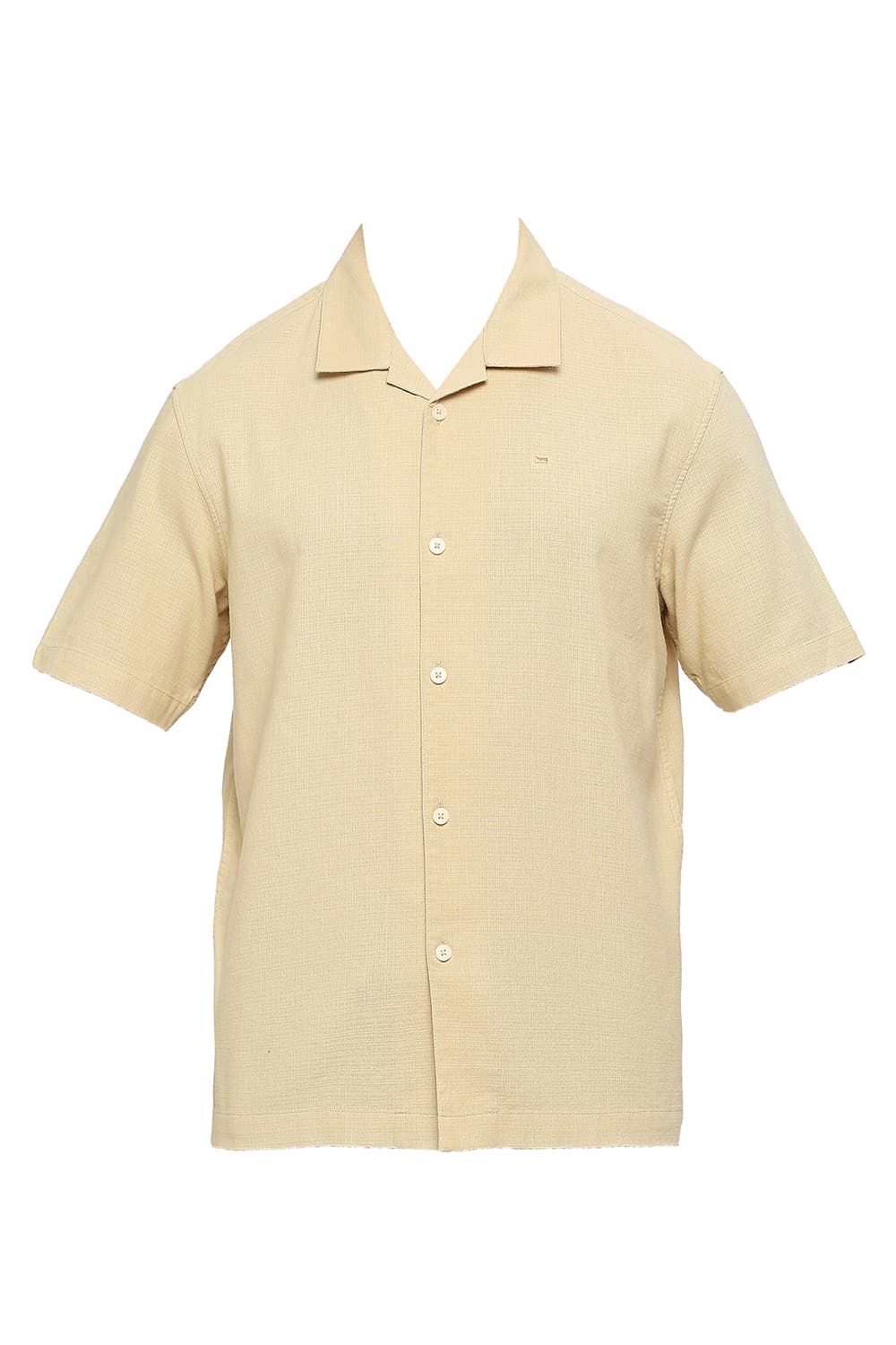 BASICS RELAXED FIT COTTON HOPSACK DOBBY HALFSLEEVES SHIRT