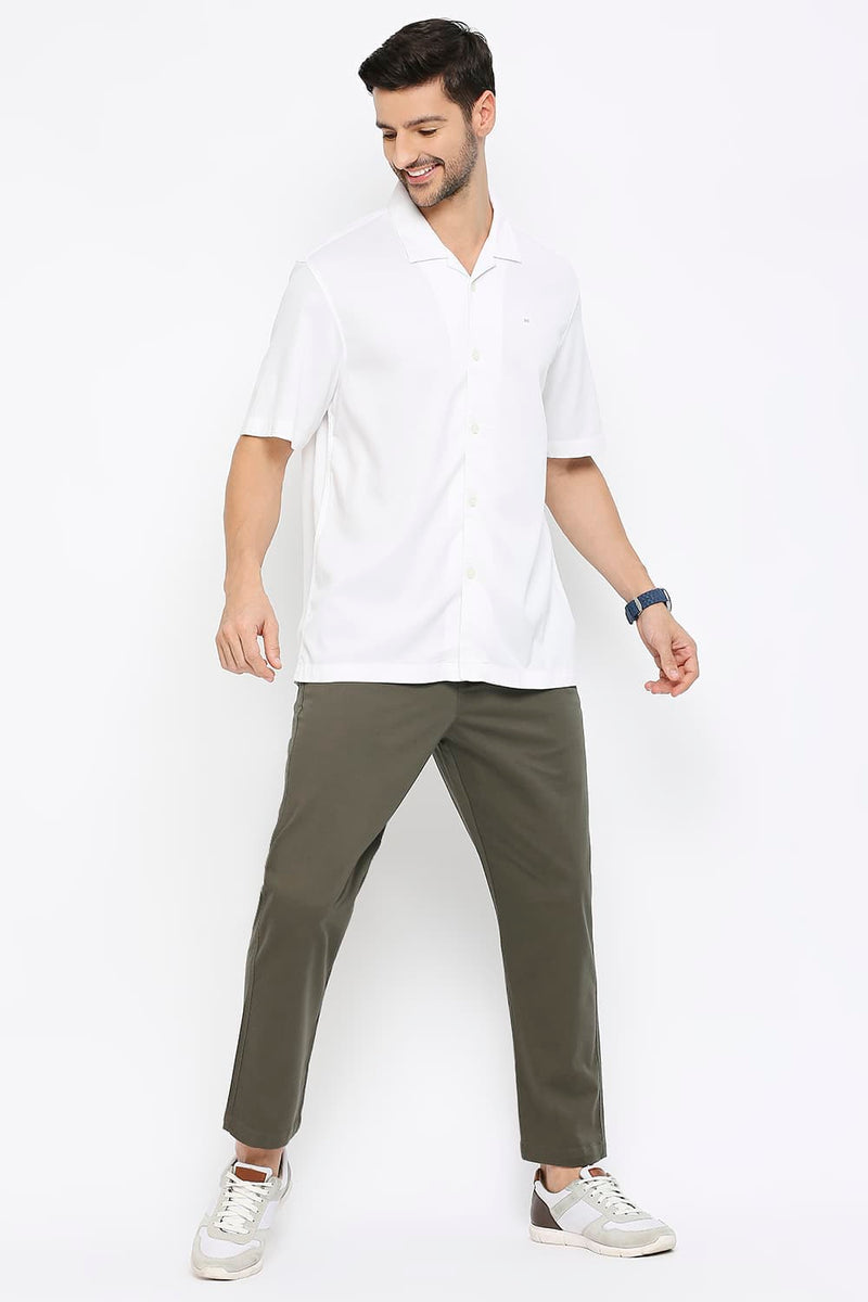 Relaxed Fit Tencel Polyester Stretch Dobby Halfsleeves Shirt