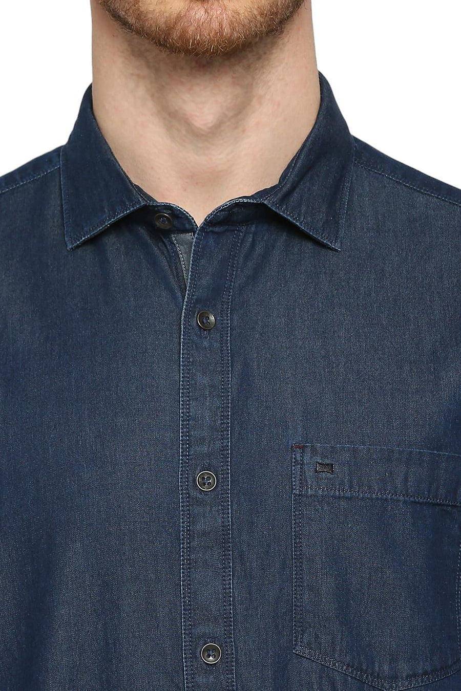 BASICS SLIM FIT GALAXY BLUE COTTON INDIGO SHIRT