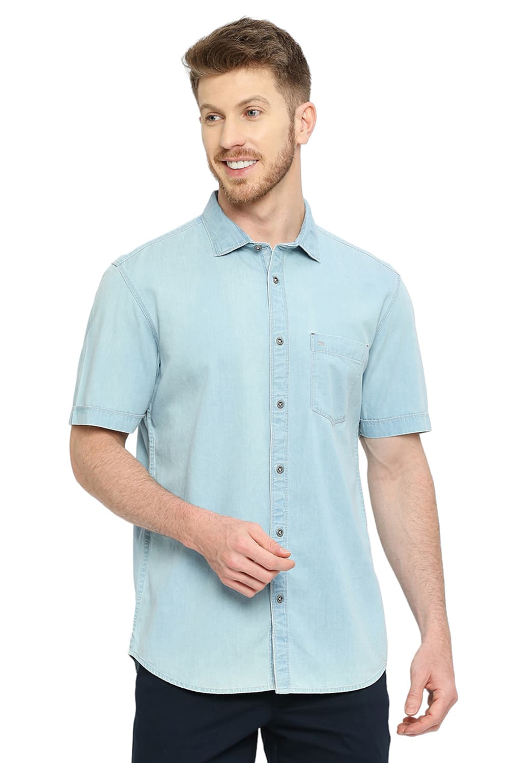 BASICS SLIM FIT COTTON SHIRT