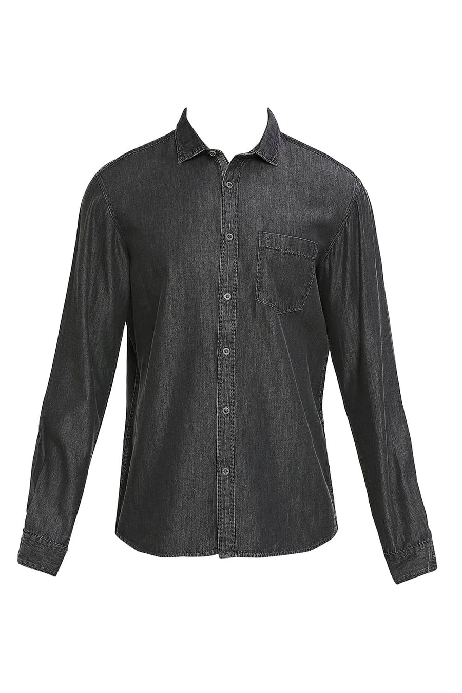 BASICS SLIM FIT ECLIPSE BLACK COTTON SULPHUR SHIRT