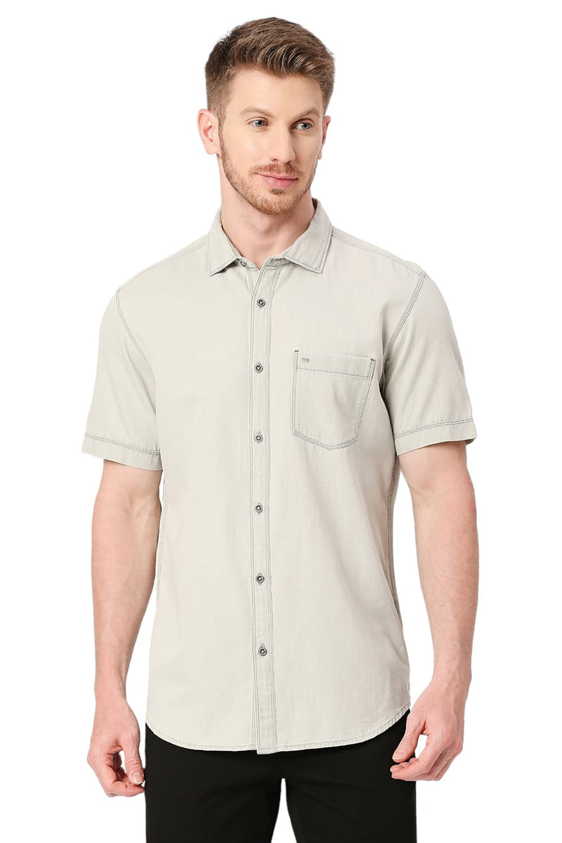 BASICS SLIM FIT COTTON SHIRT