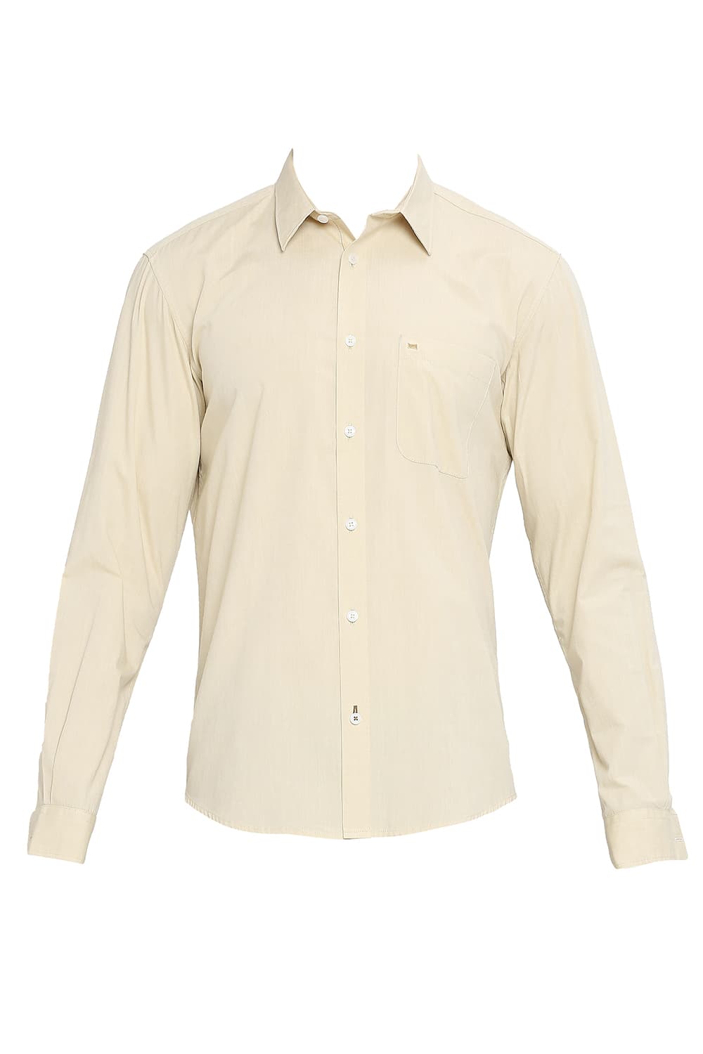 BASICS SLIM FIT COTTON POLYESTER VISCOSE SHIRT