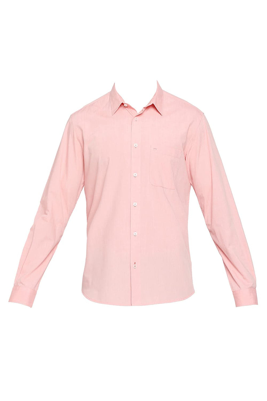BASICS SLIM FIT SHELL PINK COTTON POLYESTER VISCOSE SHIRT