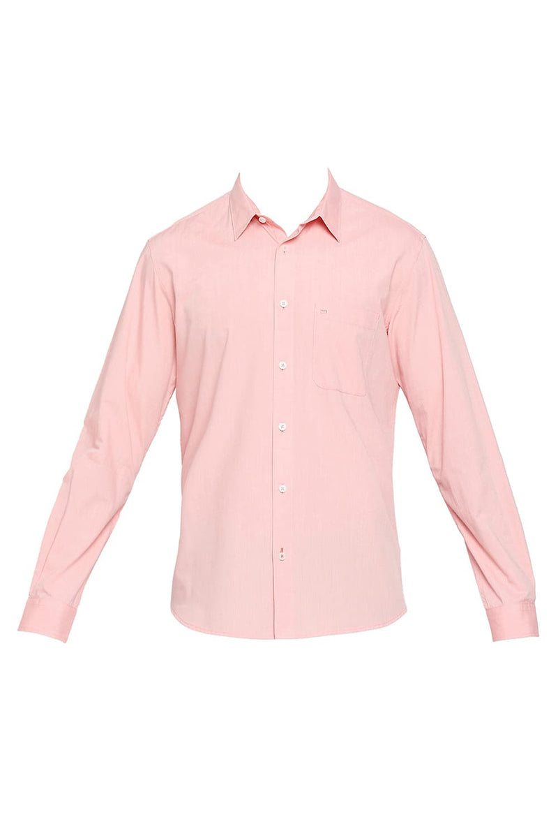 BASICS SLIM FIT COTTON POLYESTER VISCOSE SHIRT