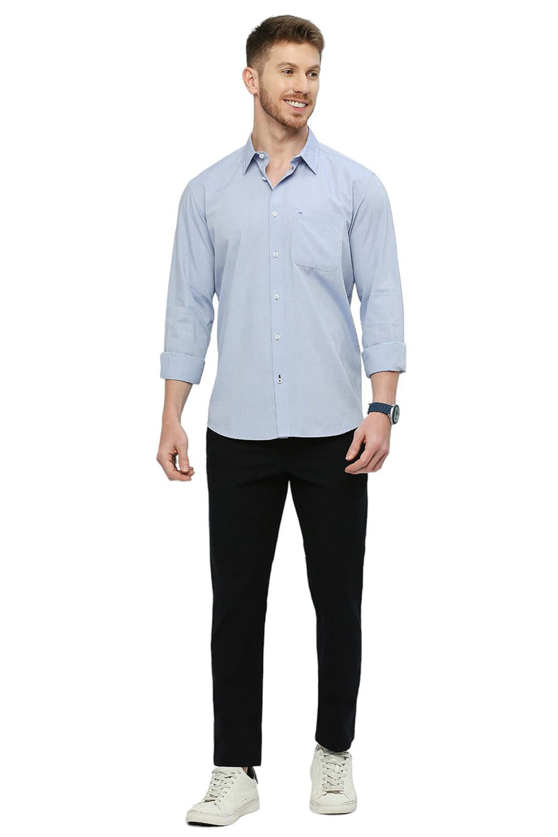 BASICS SLIM FIT COTTON POLYESTER VISCOSE SHIRT