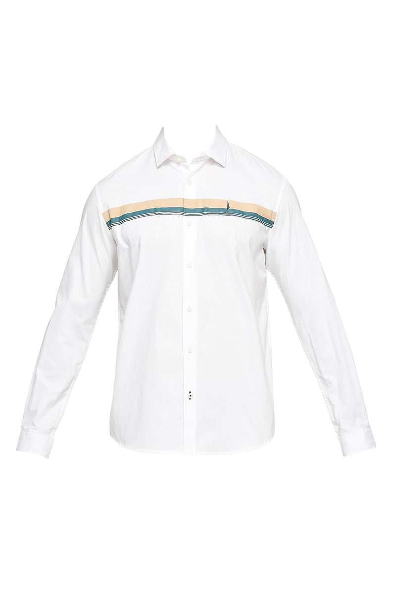 BASICS SLIM FIT COTTON OXFORD STRIPES SHIRT