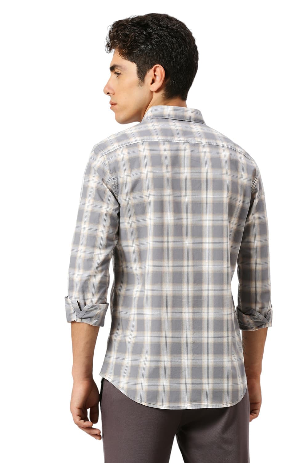 SLIM FIT COTTON CHECKS SHIRT