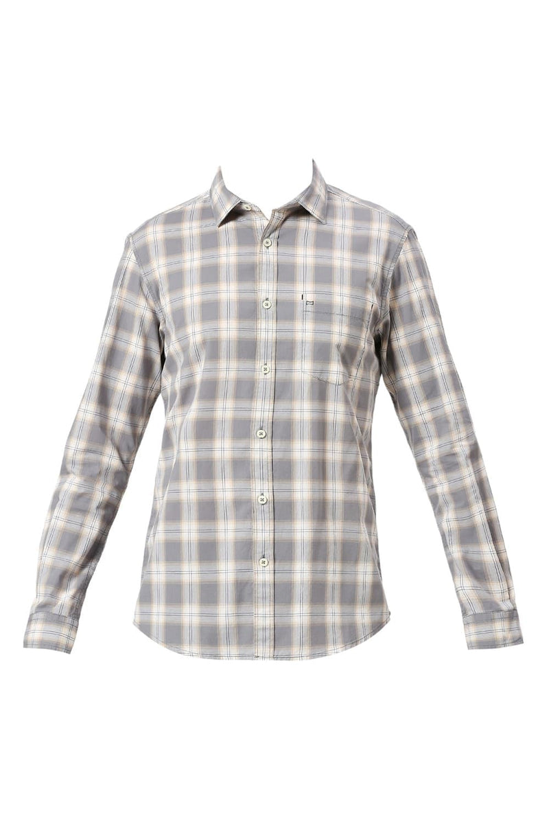 SLIM FIT COTTON CHECKS SHIRT