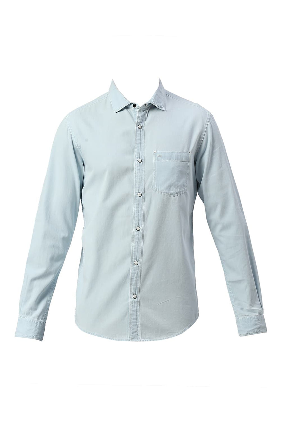 BASICS SLIM FIT MOONLIT BLUE COTTON INDIGO SHIRT