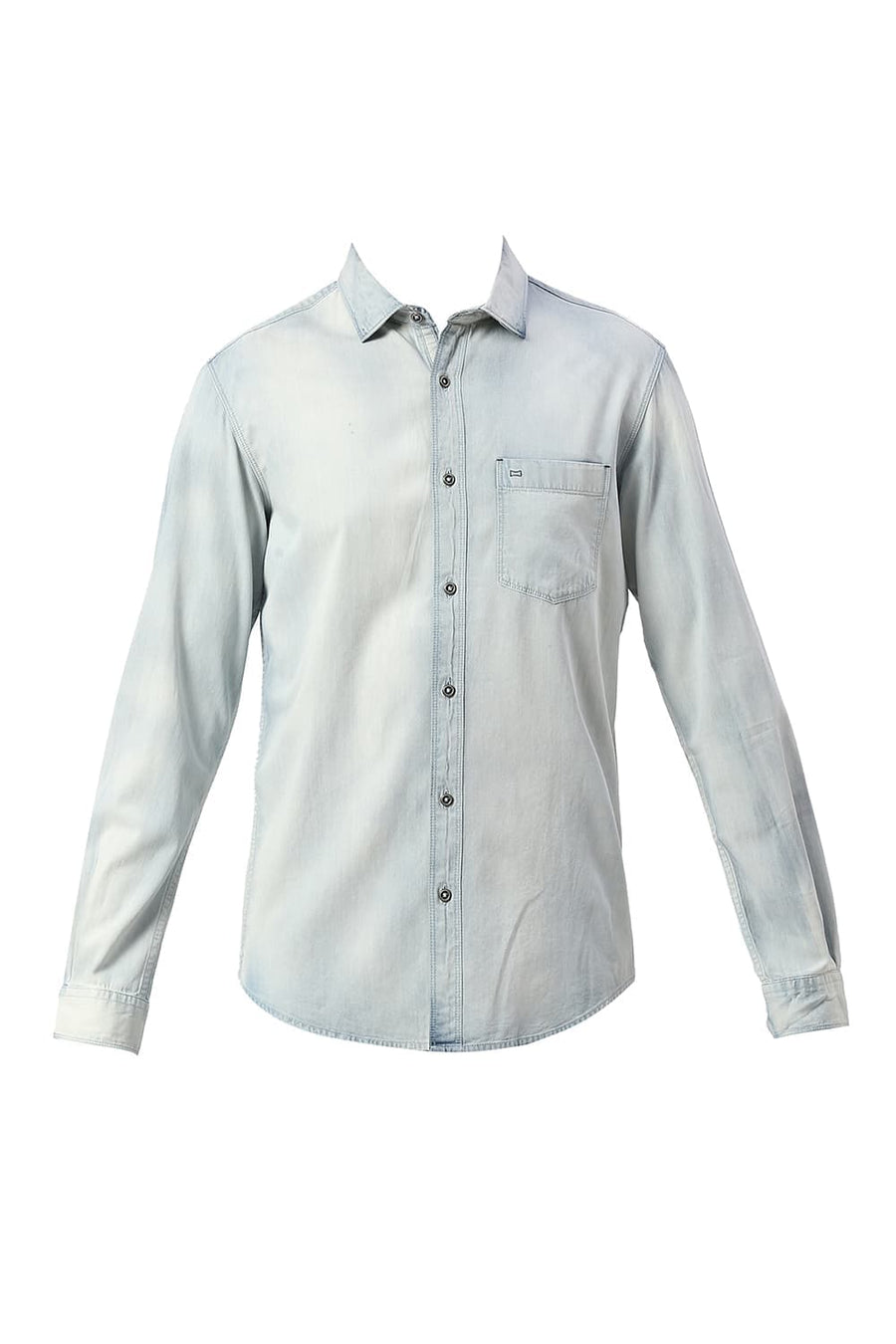BASICS SLIM FIT PAGEANT BLUE COTTON INDIGO SHIRT