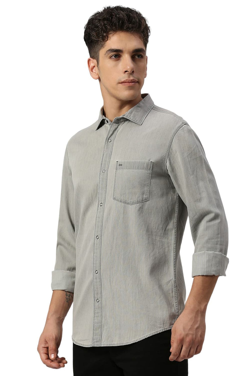 SLIM FIT COTTON SULPHUR SHIRT