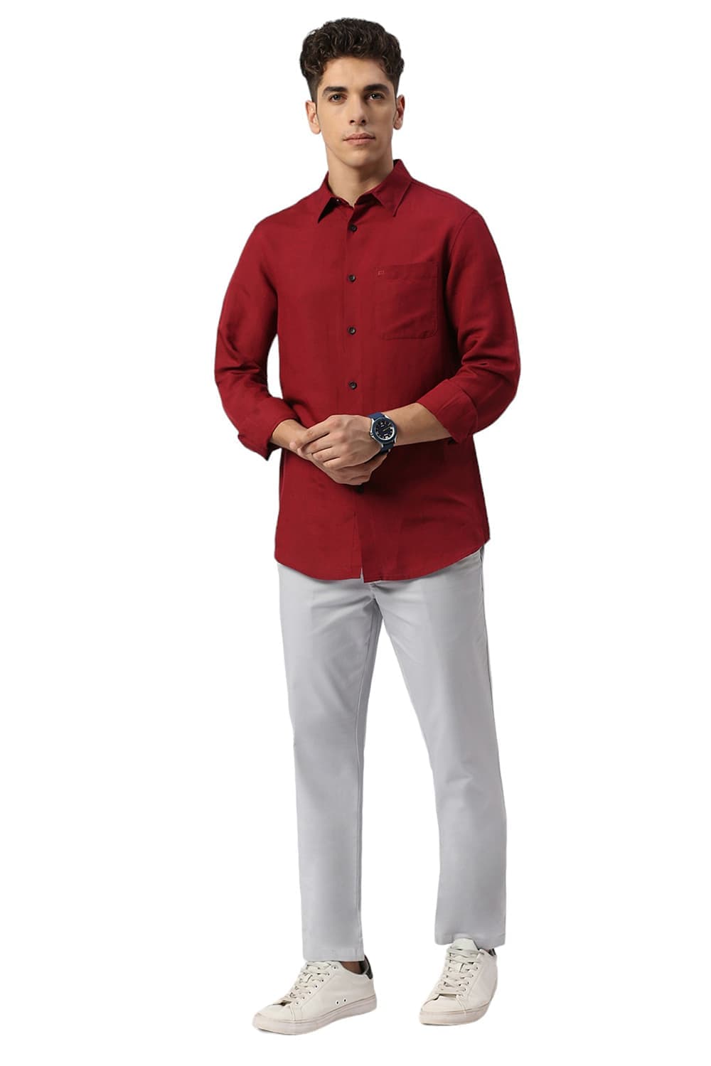 SLIM FIT VISCOSE LINEN SHIRT