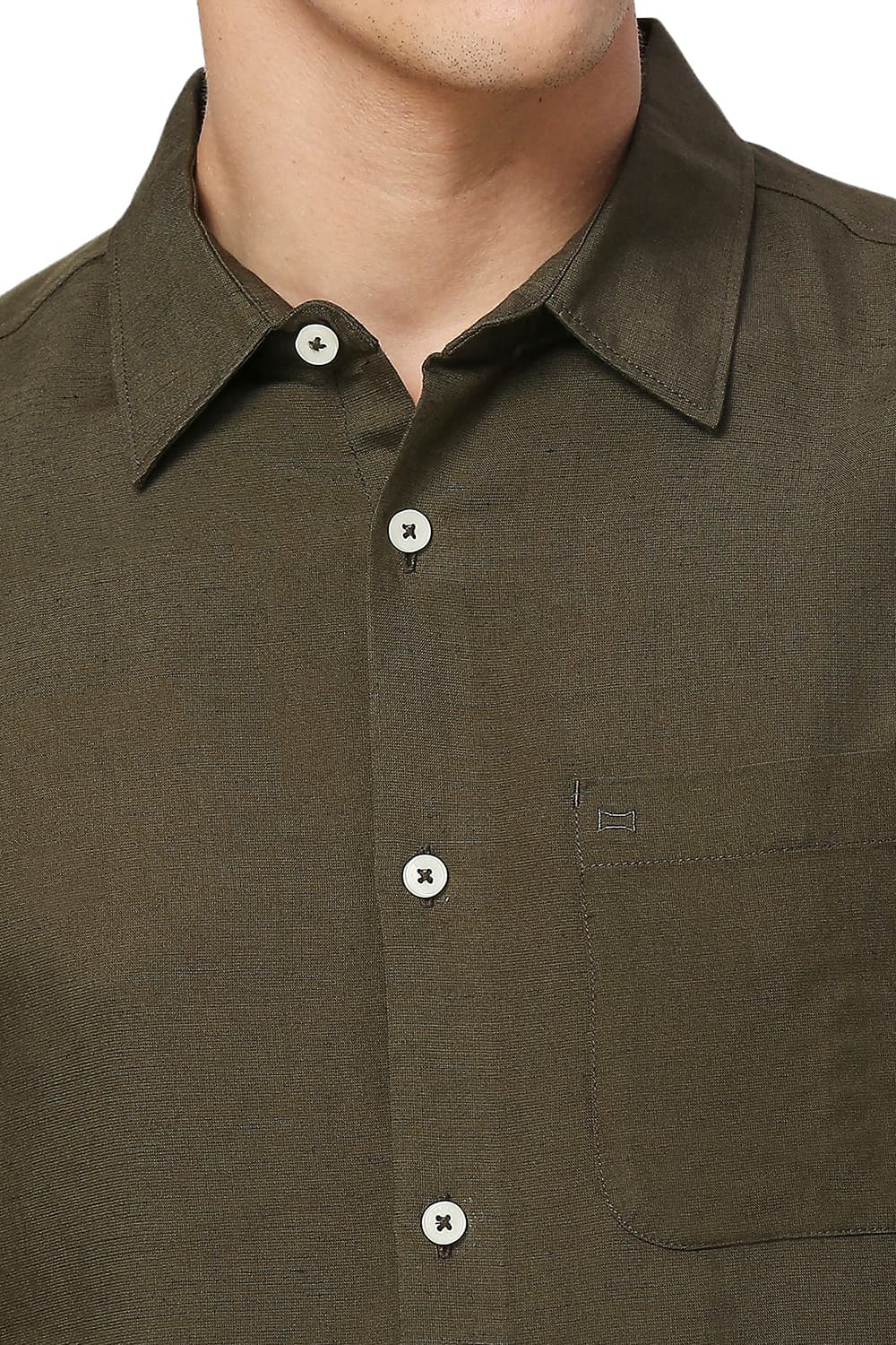 SLIM FIT VISCOSE LINEN SHIRT