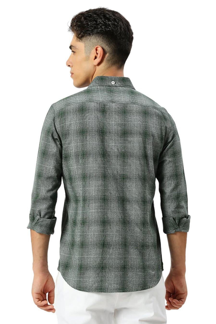 BASICS SLIM FIT MAROON RED COTTON FIL-A-FIL CHECKS SHIRT