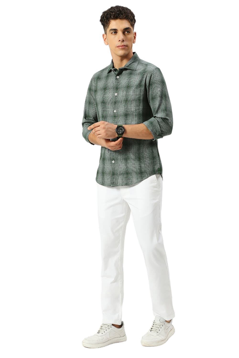 SLIM FIT COTTON FIL-A-FIL CHECKS SHIRT