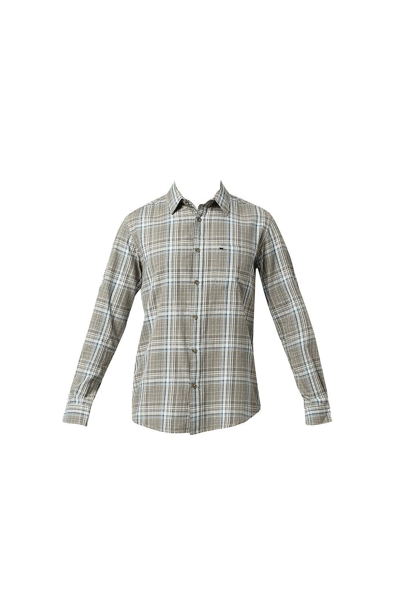 SLIM FIT COTTON TWILL CHECKS SHIRT