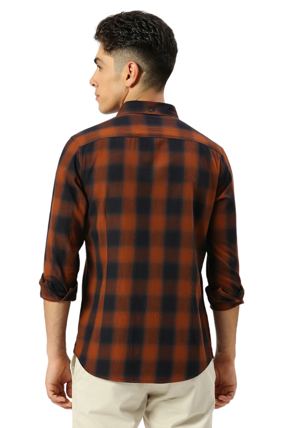 SLIM FIT COTTON TWILL CHECKS SHIRT