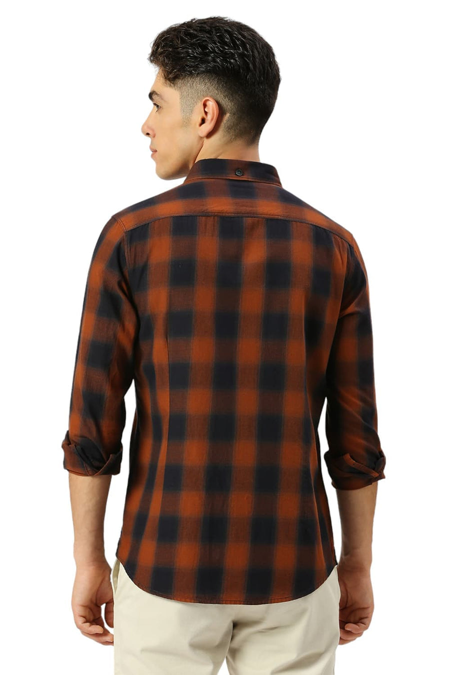 BASICS SLIM FIT PARTRIDGE COTTON TWILL CHECKS SHIRT