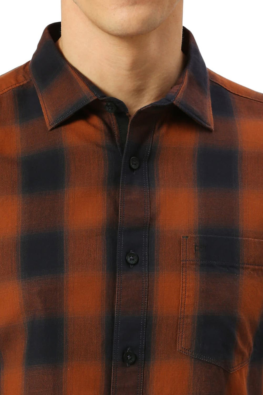BASICS SLIM FIT PARTRIDGE COTTON TWILL CHECKS SHIRT
