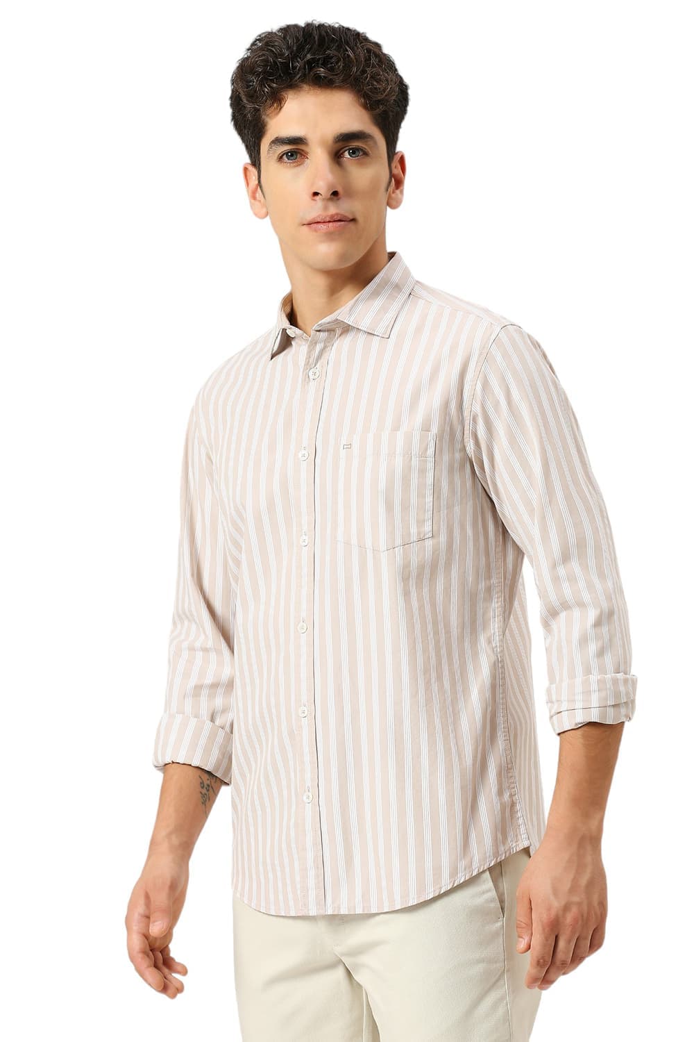 SLIM FIT COTTON STRIPE SHIRT